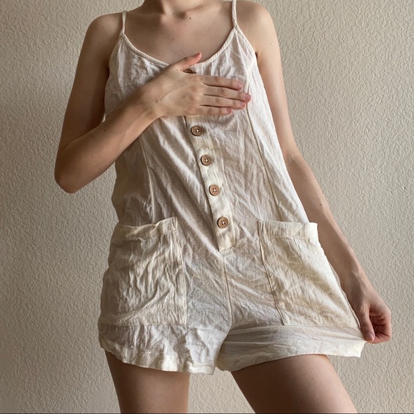 Cream romper (crosslist on depop) - Picture 1 of 3